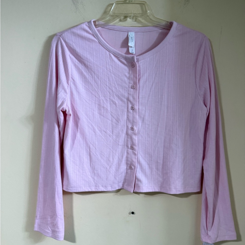 Light Pink Ribbed Button-Front Women's Top..100 - Picture 4 of 7